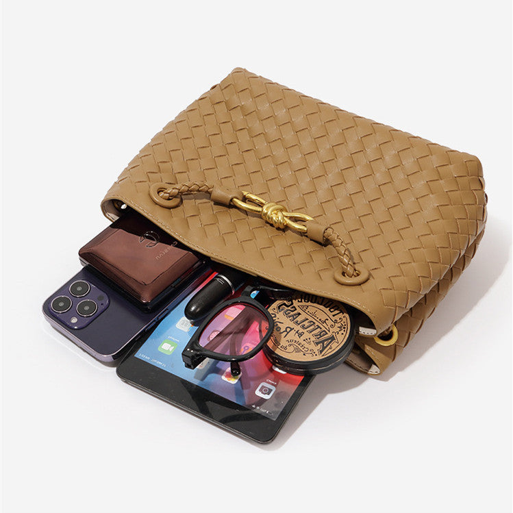 Women designer bag large-capacity handbag female simple hand-woven bag shoulder two compartment tote bag