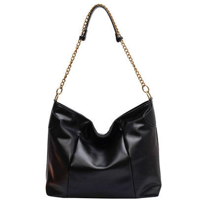Large-capacity bag women 2026 new tote bag fashion soft leather stitching shoulder bag