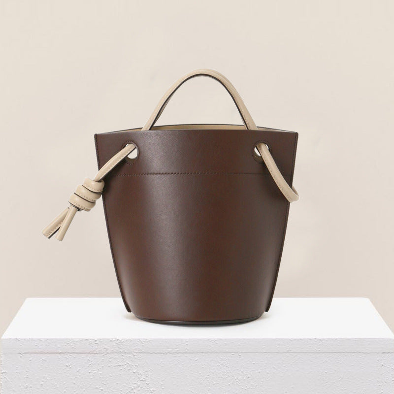 Newest Knot Design PU Large capacity Bucket bag handbags for women