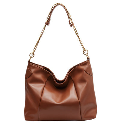 Large-capacity bag women 2026 new tote bag fashion soft leather stitching shoulder bag