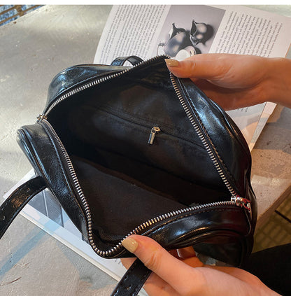 2026 Boston Bag Women Shoulder Bag Oil Wax Leather Fashion Underarm Women’s Hand Bag