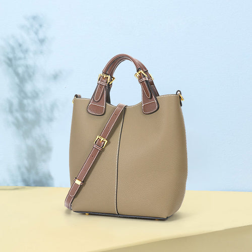 high quality Latest Bucket 2 In 1 Bag Sets Designer Women Leather Litchi grain Handbag