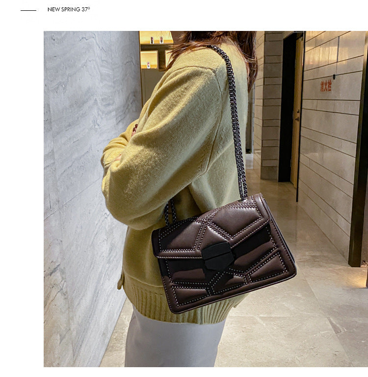 New Black Women’s bag 2026 new fashion Korean style chain shoulder cross-shoulder Pu small bag