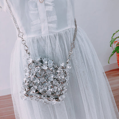 Wedding Clutch Mini Acrylic Crystal Glass Chain Bag 2026 Handmade Beaded Messenger Transparent Phone Bag