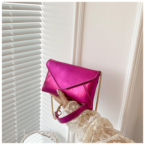 2026 new fashion candy color ins girls chain triangle cover shoulder messenger bag