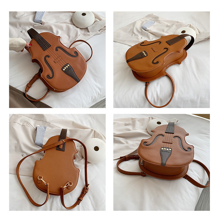 Fashion 3D Violin Girl’s Multipurpose Purse Hand Bag Backpack or Women Pu Leather Handbags