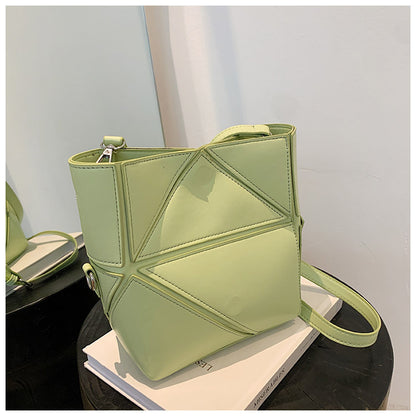 Solid Color Girl PU 2 Pieces Handbag Set Crossbody Small Tote Bags Women’s Shoulder Bag Purses