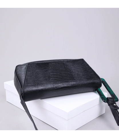 Ladies Chic Bag Special Resin Decoration Design Fashion PU Leather Square Shoulder Bag for Women Handbag