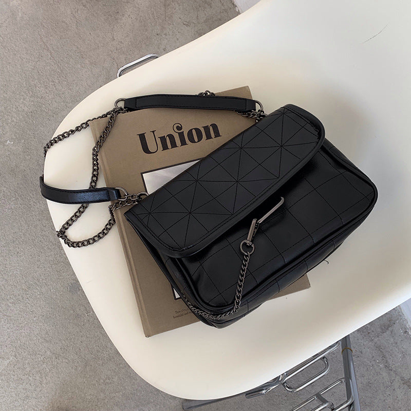 hobo bag new fashion black cross-body shoulder bags retro shoulder bag rhombus chain handbag