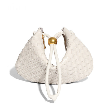 Fashion casual armpit bag ladies solid color single shoulder dumpling hobo woven bag for women