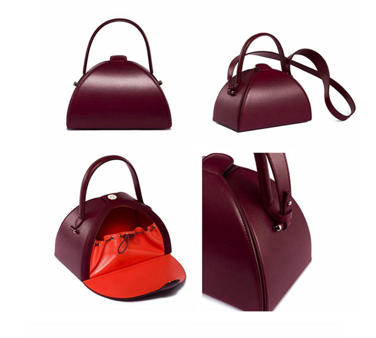 Bag women new trend box crossbody PU leather half round bag handbag shoulder trendy bag for ladies
