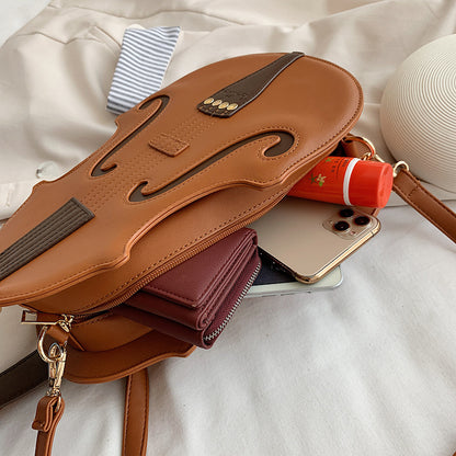 Fashion 3D Violin Girl’s Multipurpose Purse Hand Bag Backpack or Women Pu Leather Handbags