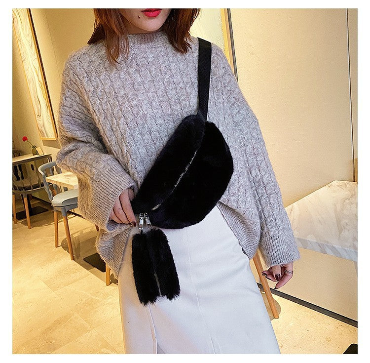 2026 New Fashion Plush Bag Ladies One Shoulder Crossbody Sling Bag Faux Fur Leisure Furry Bag