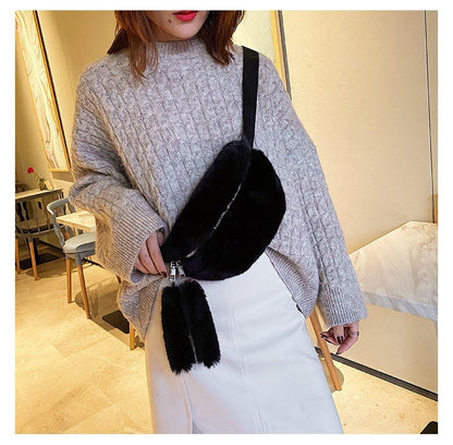 2026 New Fashion Plush Bag Ladies One Shoulder Crossbody Sling Bag Faux Fur Leisure Furry Bag