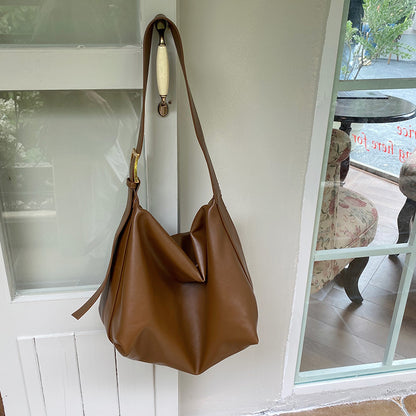 Daily bag soft leather simple shoulder bag new women’s high-capacity messenger bag