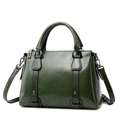 Fashion Leather Large Capacity Handbag Travel Ladies Genuine Leather College Shoulder Bags