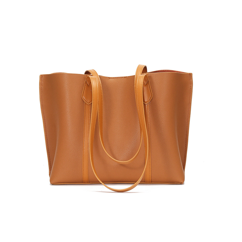 Minimalist Tote Bags With Purse Big Handbags for Women Genuine Leather Shopping Shoulder Bags