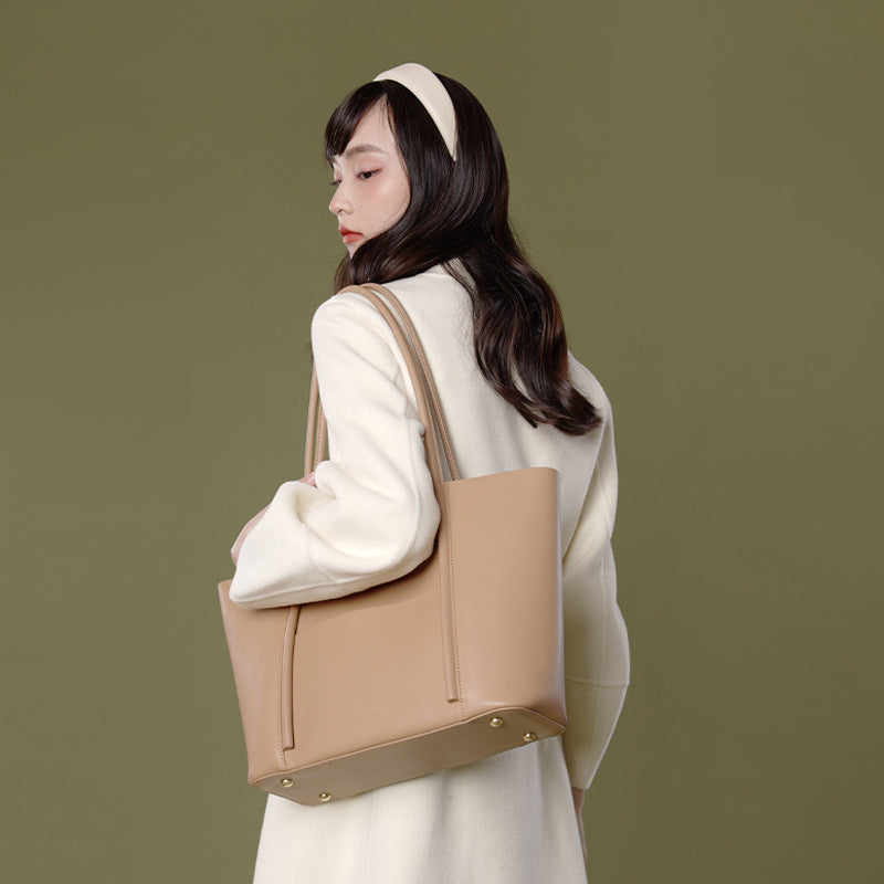 Cow Leather tote bag high-capacity design Handbag trend all-in-one genuine leather shoulder bag handmade bag is