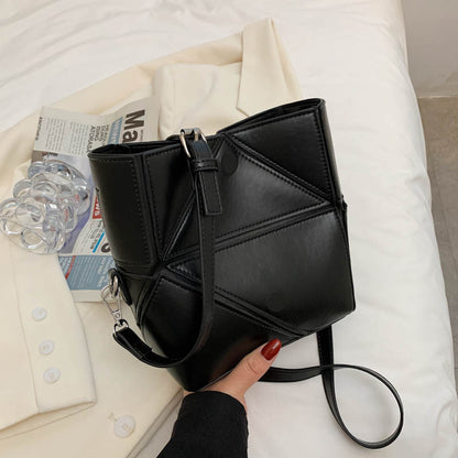 Solid Color Girl PU 2 Pieces Handbag Set Crossbody Small Tote Bags Women’s Shoulder Bag Purses