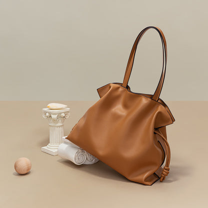 new Korean fashion leather bag wrinkled genuine leather shoulder string bag for women