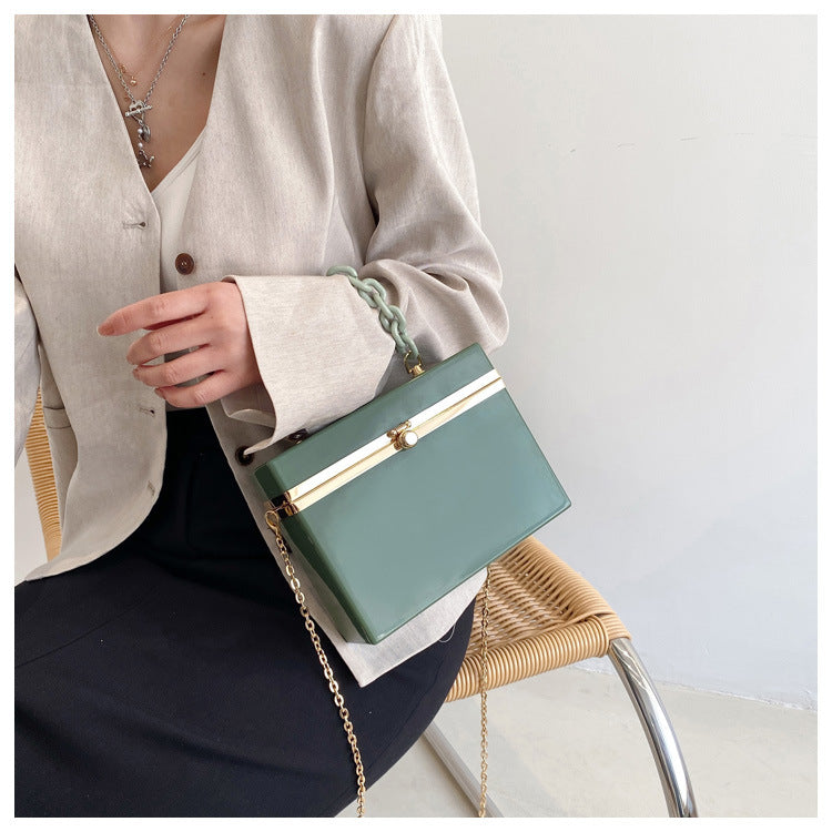 Multiple colour square box lock acrylic bag crossbody bags women handbags purse lady