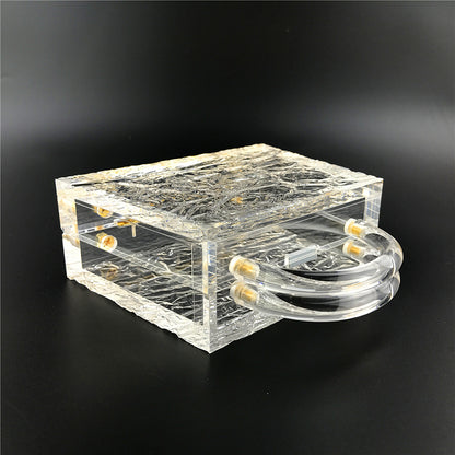 Dongguan Personalized Cracked Ice Pattern Transparent Clear Acrylic Handbag