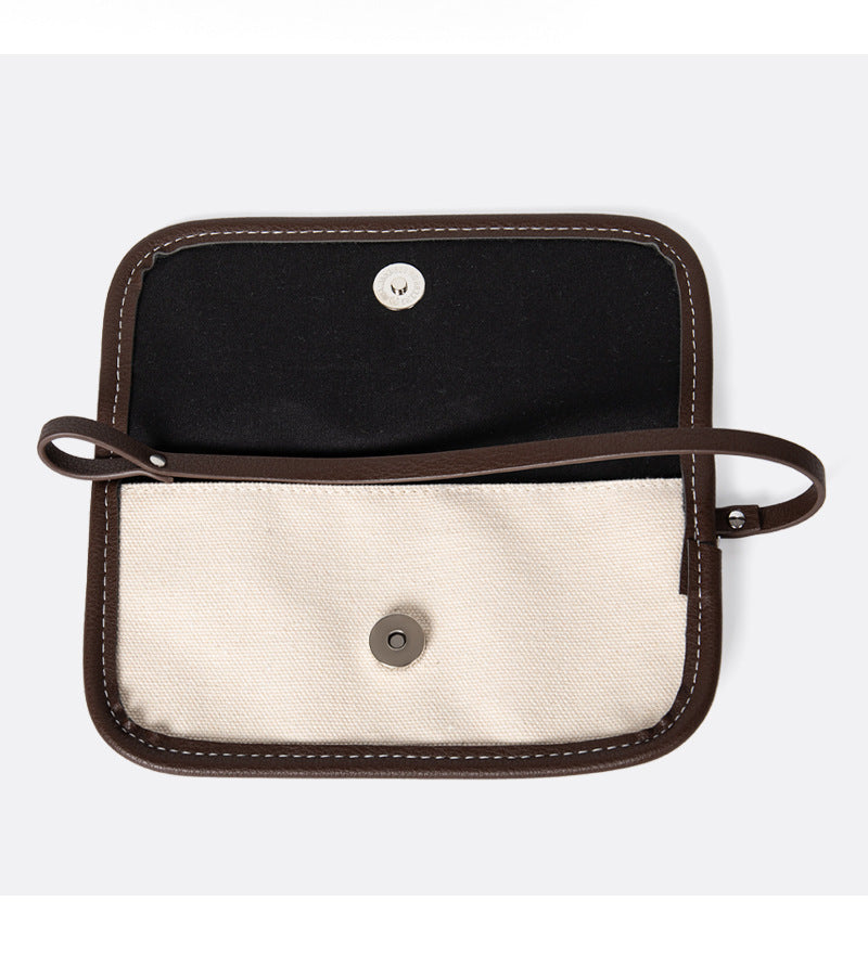 Hot Korean Style Ladies Canvas & Pu leather Shoulder Bag Women Handbag With Small Pouch