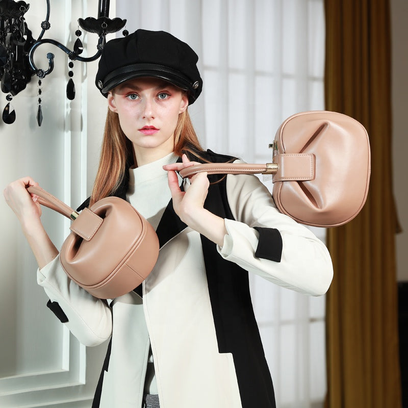 Bags Top Handle Handbags Ladies Luxury Genuine Leather Dumpling Bag For Women