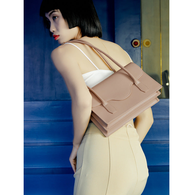 Fashionable new style women’s shoulder bag with leather bag genuine leather messenger bag