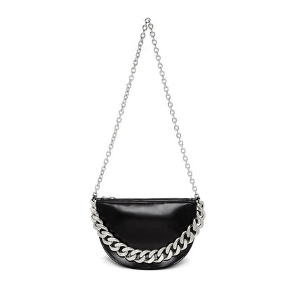 Semicircle shaped chunky chain luxury fashion woman crossbody shoulder bag