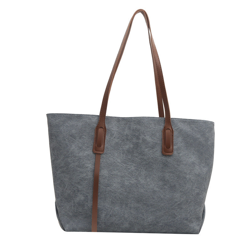 Women’s Canvas Tote Bag Retro PU Blocking Large Capacity Shoulder Date Shopping Bags Work Travel Hobo Bag