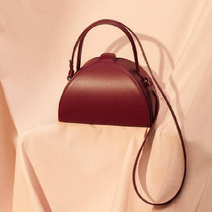 Bag women new trend box crossbody PU leather half round bag handbag shoulder trendy bag for ladies
