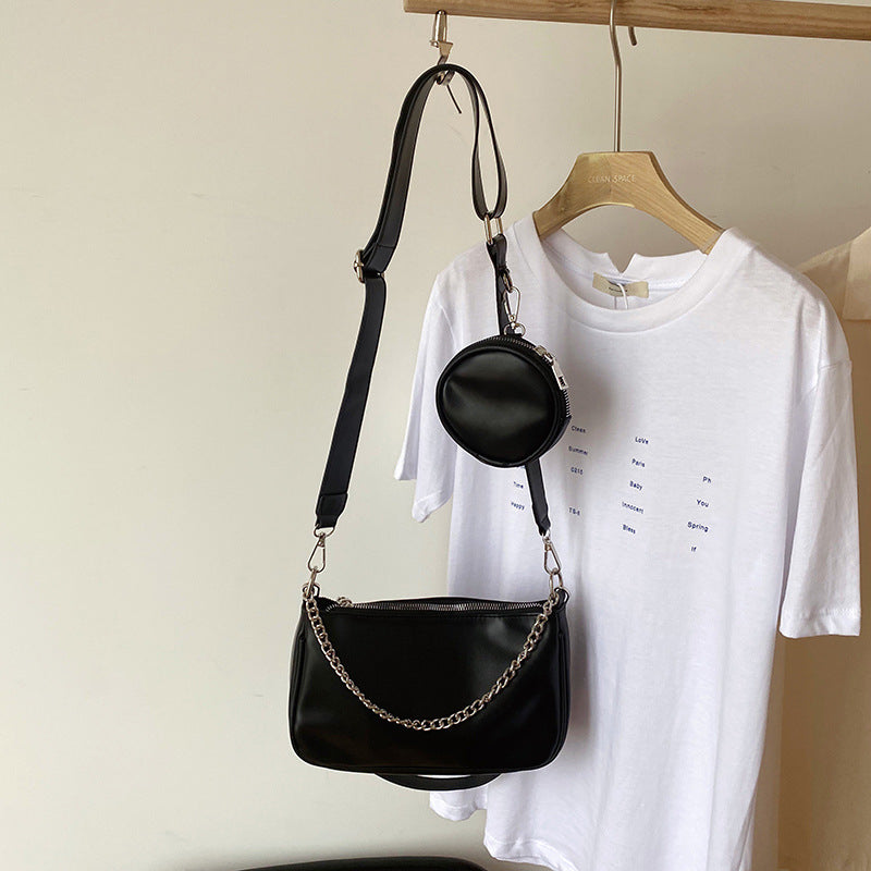 Three-in-one cross-shoulder bag fashionable cool chain cross-body bag girl’s handbag