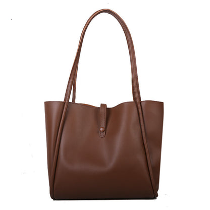 Korean style pure color sub-mother package 2026 new simple handbag tote bag high-volume fashion shoulder bag