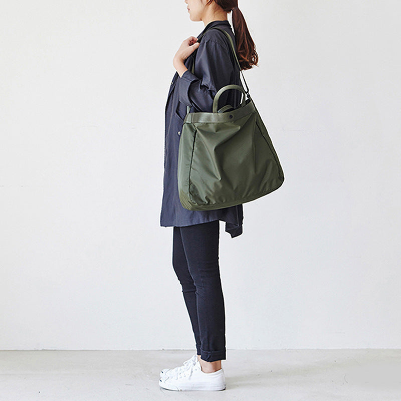 New Korean style fashion large capacity reusable Nylon bag travel fitness college student shoulder tote bag