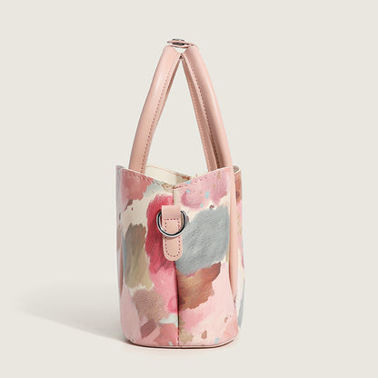 New Trendy Floral Printing Bag All-match Women Hand Bag Sets High Quality Soft PU Leather Ladies Crossbody Bag