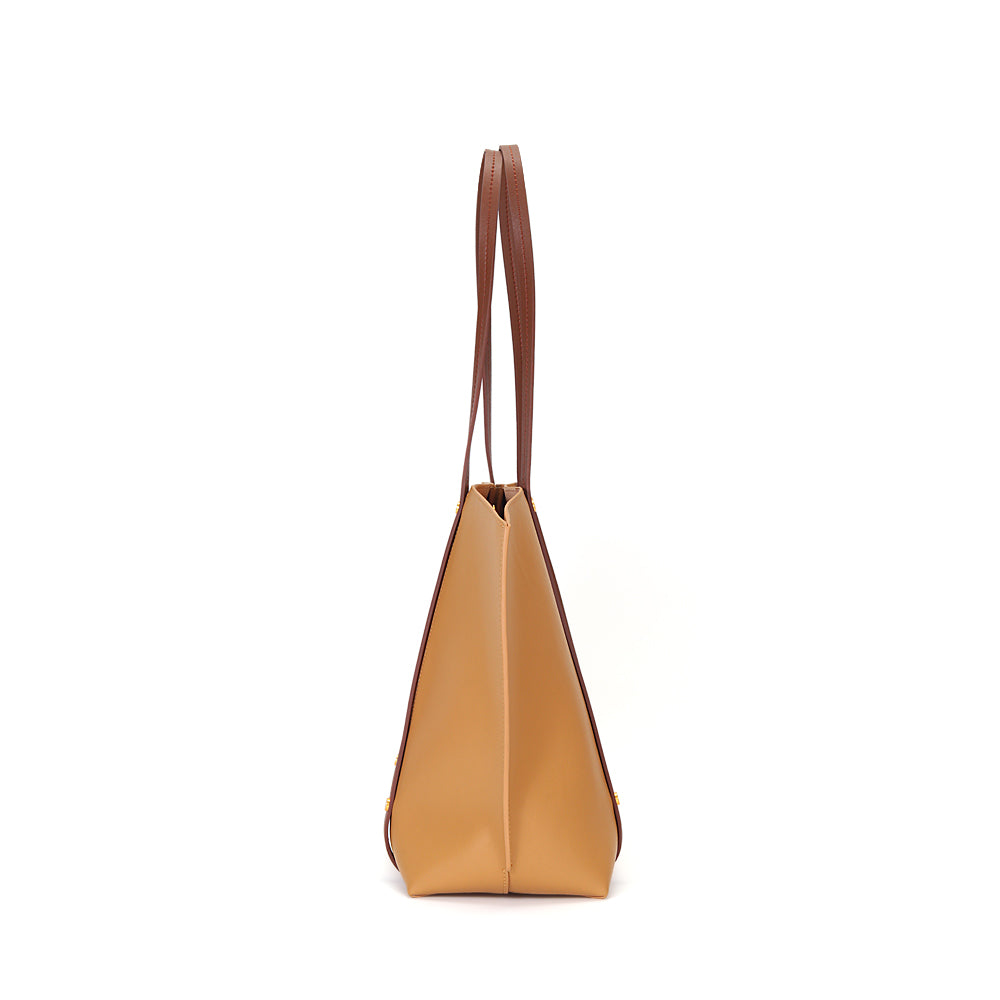 Large Capacity Handbag Women High Quality Stylish Rivet Personalized Leather Tote Bag