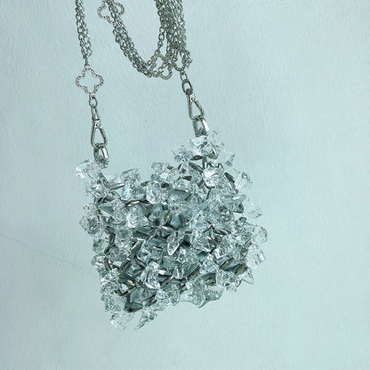 Wedding Clutch Mini Acrylic Crystal Glass Chain Bag 2026 Handmade Beaded Messenger Transparent Phone Bag
