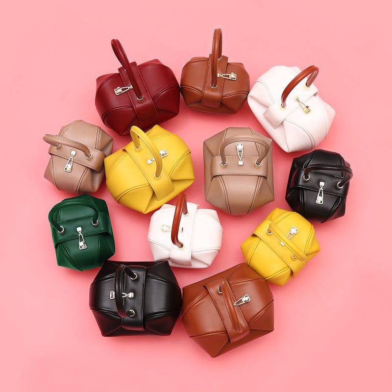 High-end genuine leather dumpling bags women fashion retro two sizes handbags
