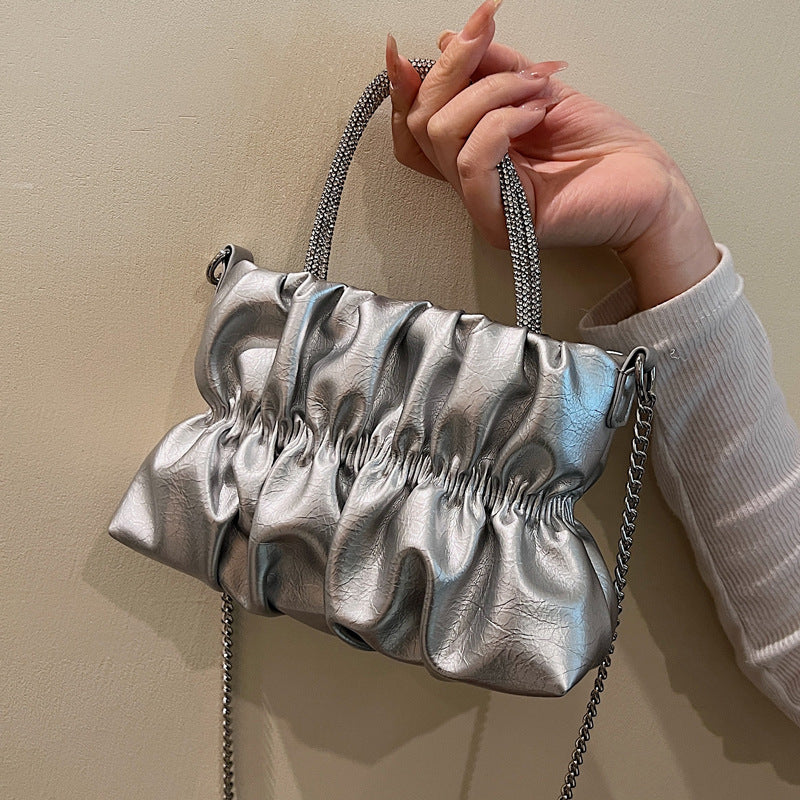 2026 Hot Selling Chain Handbag Woman Simple Wrinkled Cloud Bag Cross-body Women’s Small Tote Bag PU Single Guangdong Srl 3 Pcs