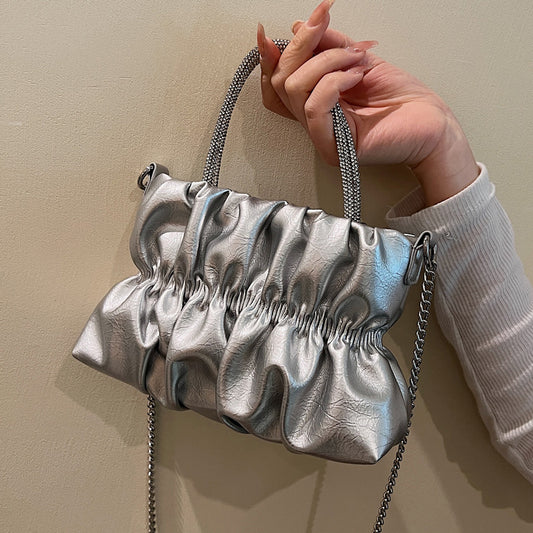 2026 Hot Selling Chain Handbag Woman Simple Wrinkled Cloud Bag Cross-body Women’s Small Tote Bag PU Single Guangdong Srl 3 Pcs