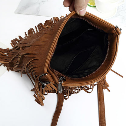 women’s hobo bag lady fashion tassel bag shoulder straddle bag