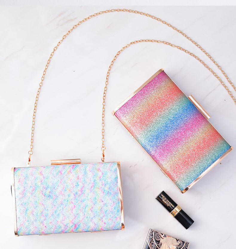 Manufacturer Latest High Quality Colorful Evening Clutch 2026 Rainbow Bag Bridal Purse Evening Bag Clutch
