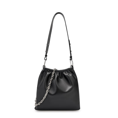 Spring 2026 genuine leather hand bag women real cowhide leather shoulder tote bag with chain ladies bag