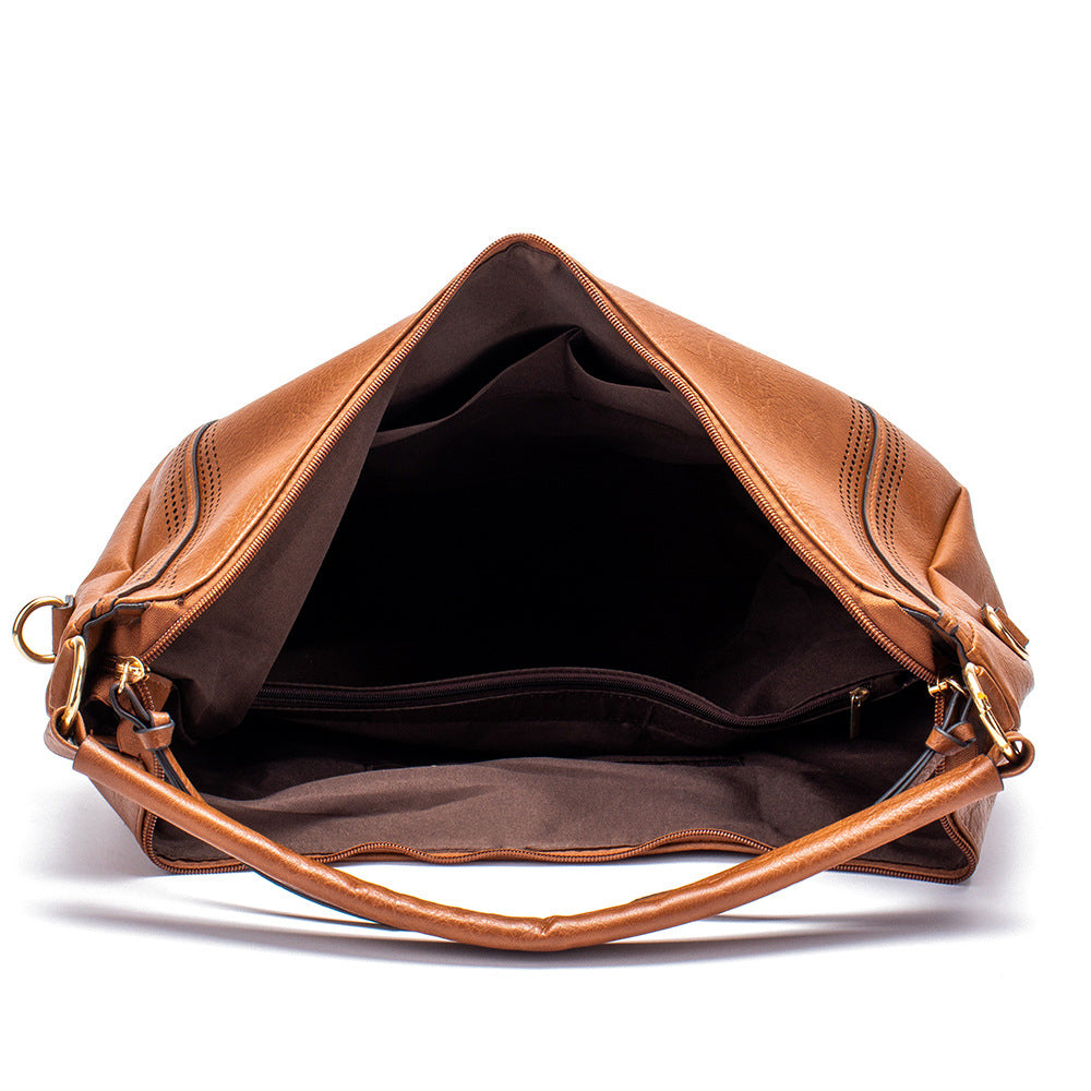 2026 new pure color tassel 2 pieces bag high-capacity shoulder hobo bag fashion shopping bag
