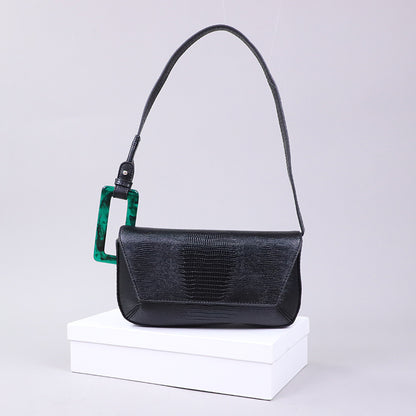 Ladies Chic Bag Special Resin Decoration Design Fashion PU Leather Square Shoulder Bag for Women Handbag