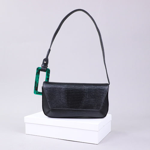 Ladies Chic Bag Special Resin Decoration Design Fashion PU Leather Square Shoulder Bag for Women Handbag
