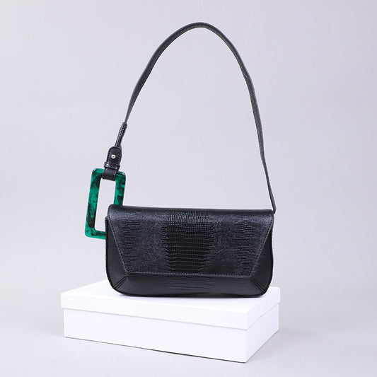 Ladies Chic Bag Special Resin Decoration Design Fashion PU Leather Square Shoulder Bag for Women Handbag