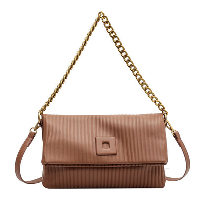 Women’s 2026 new fashion shoulder bag personality all-match women’s bag simple striped crossbody small square bag
