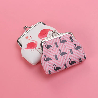 2 Pcs Flamingo Coin Purse Printed Women Wallet Pouch Cute Change